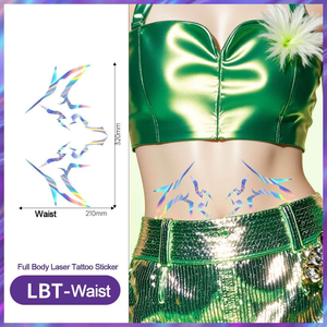 Juego de pegatinas holográficas de cuerpo completo al por mayor: 8 pegatinas para cara, antebrazos, parte superior de los brazos, pecho, cintura y piernas - Product Image 3