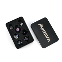 Boîtes de rangement en métal rectangulaires personnalisées en aluminium noir mat vides pour dés, boîtes à mouches avec couvercle à charnière