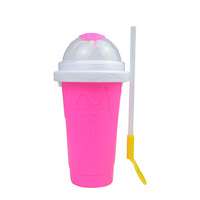 Tasse de boisson en Silicone de qualité alimentaire, Logo personnalisé magique, pour la fabrication de glaces, tasse avec pailles, Double couche