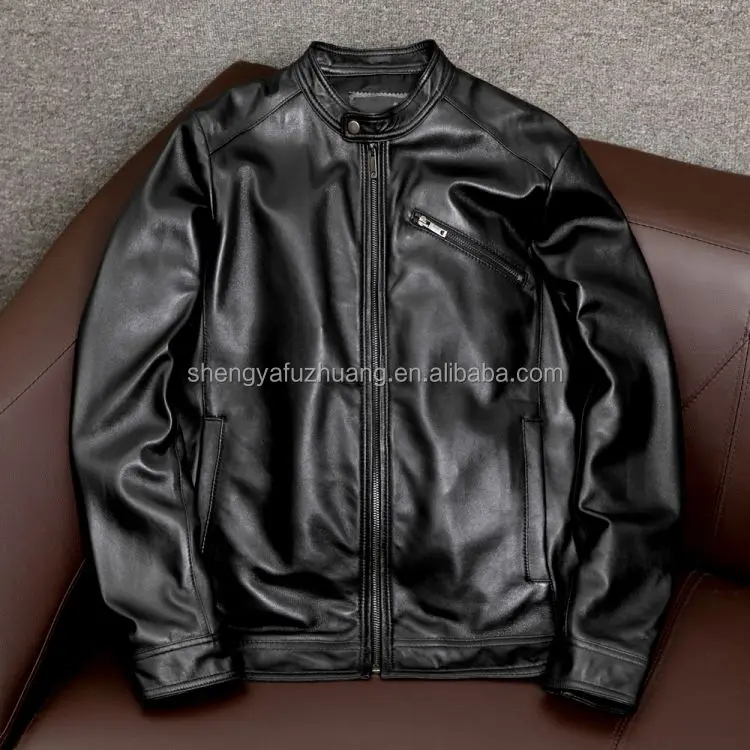 Fashion Designs Boys Classic Biker Jacket Motorcycle Pu Leather Jacket For Men's Slim Fit PU Leather Coat