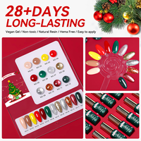HONEY GIRL Fournitures pour ongles Série Noël Haute pigmentation Brillant 15ml Vernis à ongles gel UV LED Semi-permanent Rouge Ensemble de vernis gel