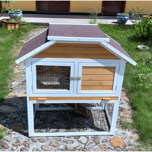SDR032 New Arrival Wooden Pet House <b>Small</b> Animals Rabbits Luxury Print Pattern with Flower Stand Desgin - Product Image 5