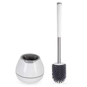 Toilet Brush And Holder Set Silicone Bristles Bathroom Cleaning Bowl Brush Kit With Tweezers Bathroom Accessories