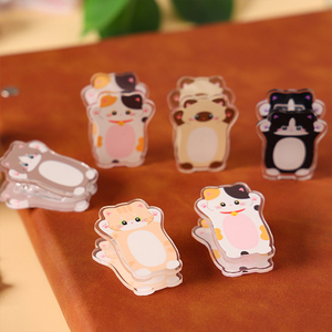 Clip Souvenir Multifonctionnel Transparent en Acrylique à Double Face pour Notes, Motif Chat Mignon, Clip PP pour Carnet de Notes, Vente en Gros - Product Image 2