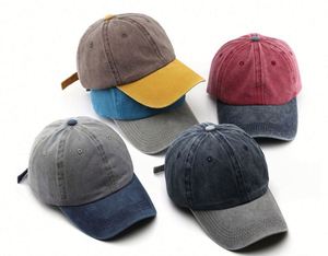 Gorra de Béisbol de Algodón Lavado de Dos Tonos para Hombre y Mujer, Unisex, Ajustable, con Seis Paneles, Estilo Desgastado, Gorra de Papá, Regalo Promocional - Product Image 1