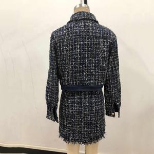 Blazer de Tweed a cuadros elegante para mujer, ropa de oficina hecha a medida - Product Image 3