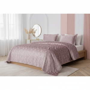 Cotton Box Smart Luz Powder Pink Solid Pattern <b>Double</b> <b>Bedspread</b> for Home Use - Product Image 3