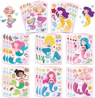 Feuille d'autocollants en PVC d'animaux marins Vinyle décoratif pour le visage auto-adhésif avec design Faites vos propres autocollants de dessert pour les enfants