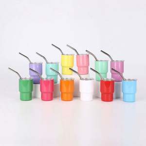 Vaso de Vino de 3oz para Sublimación, Vaso de Acero Inoxidable de Doble Pared, Mini Vaso de 3oz con Tapa y Pajita, Venta al Por Mayor RTS - Product Image 5