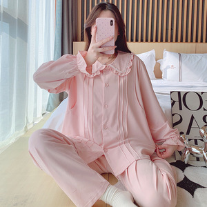 8655 da <span class=keywords><strong>donna</strong></span> dolce <span class=keywords><strong>pigiama</strong></span> di puro cotone che allatta indumenti da notte elasticizzati manica lunga in vita per la <span class=keywords><strong>gravidanza</strong></span> di maternità - Product Image 2