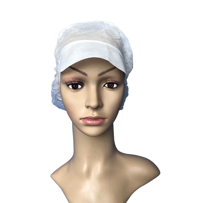 Disposable Head Cover Peaked Non Woven Caps With Snood
