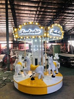 Manège musical miniature en fibre de verre à 6 places, intérieur/extérieur, prix d'usine, manèges pour parcs d'attractions et centres commerciaux