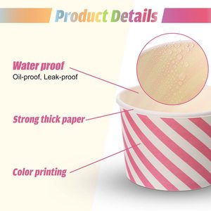 Bán buôn OEM tùy chỉnh in <span class=keywords><strong>4oz</strong></span> 5oz 8 oz giấy kraft trắng kem Ống Gelato ly với nắp nhỏ muỗng - Product Image 3