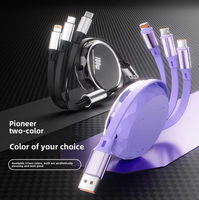 Kabel Pengisian Cepat & Transfer Data 100W yang Dapat Ditarik USB-A untuk Konektor Tipe-C dengan Pelindung Anyaman dan Selubung PVC untuk Ponsel dan PC.