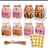 Boîte à bonbons en forme de maison de Noël, style européen, maison en pain d'épices, biscuits, en-cas, ensemble de boîtes d'emballage en carton blanc