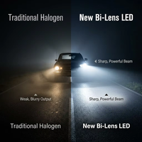 Nouvelle ampoule LED Mini H4 haute puissance 6000K, projecteur de phare laser bleu, 12V, compatible universellement pour les phares bi-lentilles de moto et de voiture