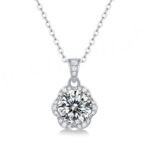 Collier en argent 925 de qualité supérieure avec un magnifique diamant en moissanite, pendentifs et breloques personnalisés de luxe, bijoux naturels - Product Image 1
