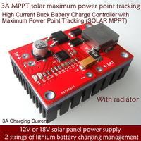 BMS 2S 3A 12V/18V MPPT Solar Charge Controller 7.2V 7.4V 8.4V CN3722 Lithium Battery Charge Control Module with Heat Dissipation