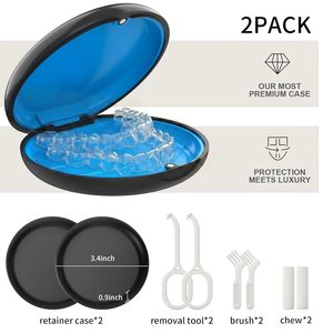 Estuche Magnético <span class=keywords><strong>de</strong></span> Viaje para Retenedores <span class=keywords><strong>Invisalign</strong></span> Slim, Tamaño <span class=keywords><strong>de</strong></span> Bolsillo, Color Negro, Paquete <span class=keywords><strong>de</strong></span> 2, con Herramienta <span class=keywords><strong>de</strong></span> Extracción y Cepillo - Product Image 3