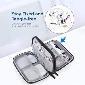 Estuche Organizador de Electrónicos para Viaje, Bolsa Organizadora de Cables y Cargadores para Teléfono, Accesorios, Banco de Energía, Negro - Product Image 4
