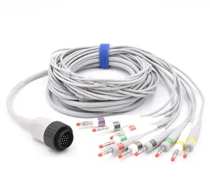 KENZ 10 lead EKG cable round connector 16 PIN IEC standard 4.0 banana termination EKG ECG cable