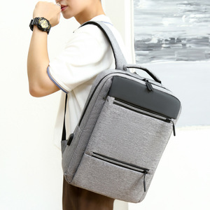 Large Capacity Waterproof <b>Backpack</b> USB Feature <b>Simple</b> Travel Bag Essential Business Gear Thickened Oxford Fabric Polyester - Product Image 3