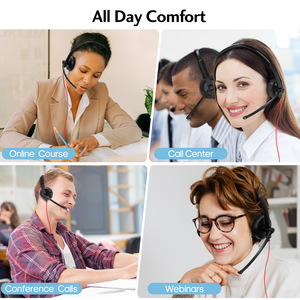 HROEENOI WRHW02 Wired Mono USB Headset with Noise Cancelling Mic, Plug & <b>Play</b> Call <b>Center</b> Headphone with Inline Control - Product Image 5