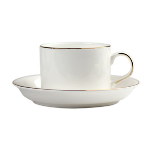 Taza y Platillo de Café de Porcelana China Blanca Pura con Logotipo Personalizado, Diseño Moderno y Simple, Capacidad de 201-300 ml, Acabado Dorado - Product Image 5
