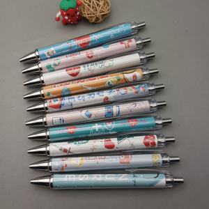 पारदर्शी खोखले प्लास्टिक रोल डिय चित्र सम्मिलित बॉलपॉइंट पेन 1.0 मिमी काले लेखन पंख शरीर कस्टम लोगो छात्र स्टेशनरी - Product Image 4