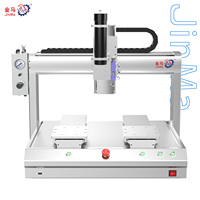 Robot de distribution de silicone motorisé à double station 3 axes, pompe à engrenages haute vitesse, distributeur automatique de colle à seringue de bureau