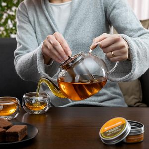 Tetera de Vidrio con Infusor Extraíble de Acero Inoxidable, Tetera de Borosilicato de 35oz/1000ml, Juego de Regalo para Preparar Té para <span class=keywords><strong>Mujeres</strong></span> - Product Image 2