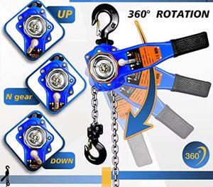 ห่วงโซ่บล็อก1650LBS อัลลอยด์แบบพกพาขนาด6มม. 10FT ใหม่รอก2ตะขอสำหรับการก่อสร้างแบบเปิดโล่ง - Product Image 2