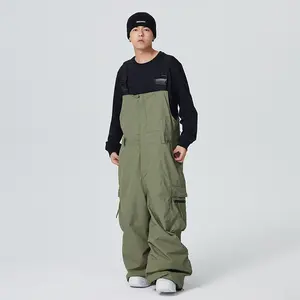 Pantaloni da sci Unisex tute da neve impermeabili tute da esterno inverno plus size Baggy bavaglini da neve sport all'aperto pantaloni da sci