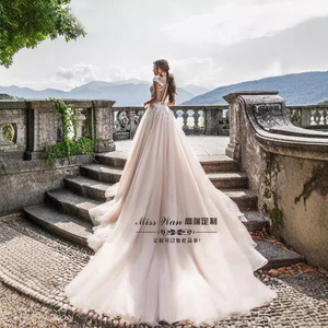 White V-Neck A-Line Wedding Dress Chiffon With Embroidery Natural Waistline Cut-Out For Brides 2026 New Style - Product Image 4