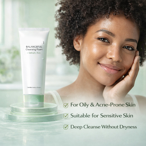 Crème Nettoyante Douce Végétalienne à l'Acide Salicylique pour Peaux Grasses avec Extrait de Centella Asiatica Apaisant, Contrôle du Sébum et Nettoyage en Profondeur - Product Image 5
