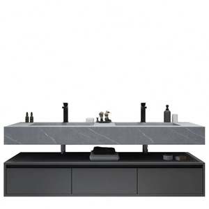 SANTOPOVA Modern One-Piece Sink Floating <b>Bathroom</b> Vanity | Wall Mounted Vanity with Storage Drawers - Product Image 1