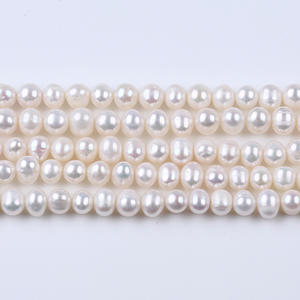 New 7-8mm Natural Freshwater Loose Pearls Semi-Finished Products for DIY Jewelry-Punch <b>Beads</b> for Necklaces & <b>Bracelets</b> Wholesale - Product Image 4