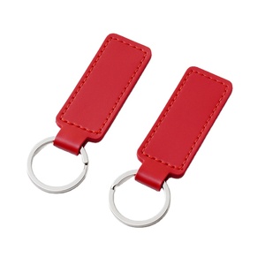 Custom Personalized Soft Rectangular Leather PU Leather Keychains 72x25mm Bulk Custom Logo Silk Screen Printing Custom Color