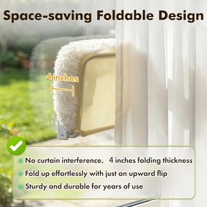 Hamac pour chat en fausse fourrure de lapin, avec ventouse, pour fenêtre, lit douillet d'hiver pour petits animaux, chaud et confortable, ODM - Product Image 3