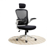 Chaise de bureau en maille blanche, design ergonomique moderne avec appuie-tête réglable, chaise de bureau en tissu, vente chaude