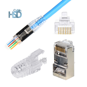100 pièces par sac Connecteur RJ45 mâle pour fil de terre, en cuivre pur, 1000 cycles de raccordement, blindage métallique, norme IEC, certifié ISO9001 - Product Image 1