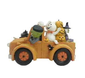 Top Grace personnalisé résine extérieur intérieur décorations gothique Halloween crânes citrouille Figurine Statue avec lumières voiture