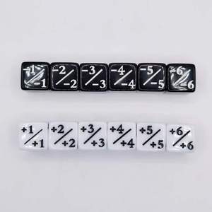 Nuevos dados matemáticos Honglilai de 16 mm, acrílicos en blanco y negro con signos de suma y resta para cálculos y juegos de rompecabezas. - Product Image 2