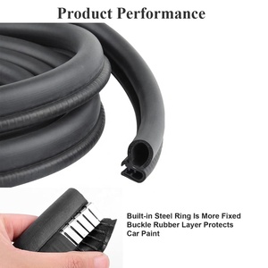 Gioăng cao su cửa xe chất lượng cao, ép đùn ba lớp, kiểu chữ U, viền trang trí, gioăng cao su EPDM - Product Image 4