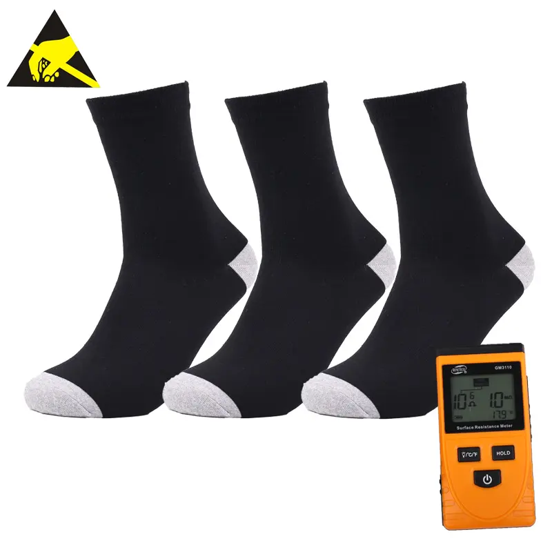 Сертифицированные электростатические предотвращающие попадание черных носков, антистатические носки для горных работ