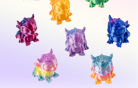 Schattig DIY Chibi Drakenfiguurtje 3D Geprint Harsen Dieren Regenboog Kawaii Bureaudecoratie Verzamelbaar Kinderen Fantasie Cadeau Groothandel Bulk