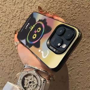 What <span class=keywords><strong>Mean</strong></span> Cat Impression Argent Électrolytique Clé TPU PC Housse de Téléphone Portable pour Iphone 8 Xr Xs Max 11 12 13 14 15 16 17 Air - Product Image 4