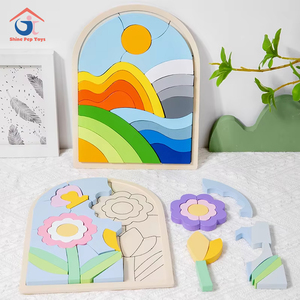 Productos para Dropshipping 2026: Rompecabezas de Bloques de Construcción con Diseño de Flores, Tablero DIY de Cartón, Juguetes Educativos Tempranos para Bebés, Servicio de Abastecimiento en China - Product Image 1