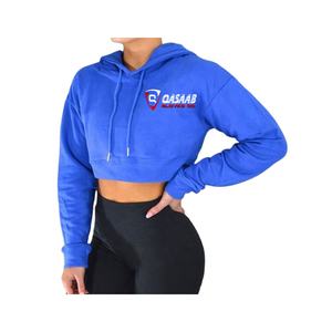 Top corto para mujer, diseño personalizado, novedad de invierno 2026, suéter holgado con capucha, sudaderas gruesas de algodón, fabricante - Product Image 4