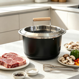 Barbecue <span class=keywords><strong>Plancha</strong></span> en Acier Inoxydable de Haute Qualité à Hauteur Réglable pour Camping, Bois de Chauffage et Charbon de Bois - Product Image 3